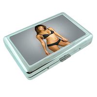 Korean Pin Up Girls Korea S9 Silver Cigarette Case Metal Wallet Id Holder King & 100's 4" X 2.75" RFID Protection