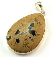 Sterling Silver Brown and Cream Gemstone Pendant Jewellery PEND501
