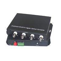 Guantai 1080P HD CVI AHD TVI 4 Channel Video Fiber Optical Media Converters with RS485 Data,FC, Singlemode 20Km- for 1080p 960p 720p AHD CVI TVI HD CCTV