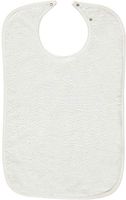Nobles 3 Terry Adult Bibs with Vinyl Barrier - Snap Closure (White with Green Backing)