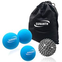 SUNANTH Massage Ball Set -Peanut Ball,Lacrosse Balls,Spiky Ball for Myofascial Release, Trigger Point Therapy, Deep Tissue Muscle Recovery, Pain Relief,Plantar Fasciitis and Yoga Therapy