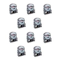 Prestige Cartridge 10 x E-AS18KW 18 mm x 8 m Label Tape for LabelWorks Printing Machine - Black on White (Pack of 10)