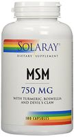 Solaray MSM Capsules, 750 mg, 180 Count