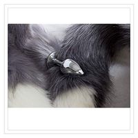 Carinloing High-Quality Smooth Faux Fox Tail Multicolor Cosplay Costume Party Accessories (Grey and White)