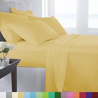 Supreme Super Soft 4 Piece Bed Sheet Set Deep Pocket Bedding straw Color Queen Size