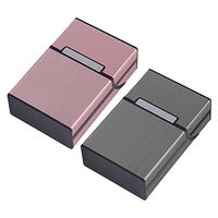 MOTZU 2 Pieces Cigarette Case, King Size Aluminium Hard Box for Whole Package Cigarettes 20 Pieces Anti-Collision Splash Proof and Scratch Resistant