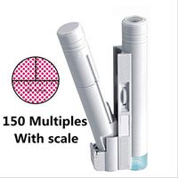 Magnifying Glass, 150 Times Tube with Scale Pocket Micro Microscope LED Lamp High Magnification Magnifying Glass LIXFDJ Vision Assisted Magnification