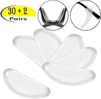 MOLDERP 30 Pairs Eyeglass Nose Pads and 2 Eyeglass Retainer Sticky Pads Silicone Glasses Nose pad Stick on Eyeglass, Reading Glasses, Sunglasses, Adhesive Silicone Nosepads(0.65 inch) (Black)