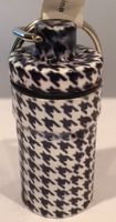 STAINLESS STEEL PILL FOB KEY RING - HOUNDSTOOTH