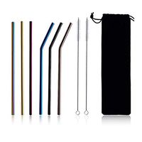 The Stainless Straw Reusable Eco-Friendly Drinking Straw 3Straight3Bent with 2Cleaning Brush