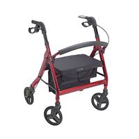 Juvo Heavy-Duty Premium Bariatric Rollator with 400-Pound Capacity and Comfortable 22" Wide Seat, Cherry Red (HDR101)