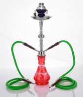 2 hose 23" Hebron Red Hookah Shisha Nargila water glass vase pipes smoke sale