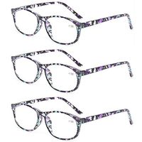 Kerecsen 3 Pack Fashion Men and Women Reading Glasses Stylish Designed Readers (3 Pack Purple, 5.00)