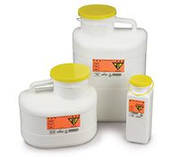 Medegen Medical 931W Chemotherapy Sharps Container, 152 mm Opening, 2-1/2 gal (Pack of 12)