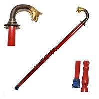 Nautical World Replica Museum Men's Antique Halloween Vintage Wolf Style Brass Handle Wood Victorian Walking Stick Cane Antique, Affordable Gift Decorative Walking Cane Fashion Statement for Men/Wome