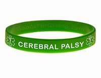 Cerebral Palsy ID Bracelet Wristband - Green - 8 Inches - Standard