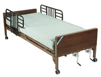 Drive Medical Multi Height Manual Hospital Bed with Half Rails & Innerspring Mattress