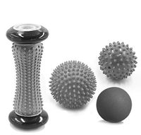 4 Pack Massage Ball Set with Storage Bag Pain Relief Back Roller Spiky Massage Lacrosse Balls for Plantar Fascists, Myofascial Release, Trigger Point Therapy and Deep Tissue