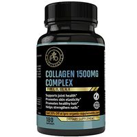Multi Collagen Pills (Types I, II, III, V, X)-Complex Collagen Supplement-Grass Fed Hydrolyzed Collagen Protein-Collagen Peptides for Anti-Aging, Hair, Skin, Nails and Joints (180 Collagen Capsules)