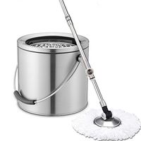 Hand Pressure Rotate The Mop Bucket Stainless Steel Single Barrel Dual Drive Dry The Mop Mops DELICATEWNN