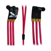 Vibe VHFLIFLATR-V1 In-Ear Headphone with Wideband Flat Cable, Red