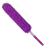 NingNing Feather duster, microfiber dust collector retractable chenille wax mop cleaning brush mini retractable cleaning supplies for vehicles cleaning Dusting Tools (Color : Purple)