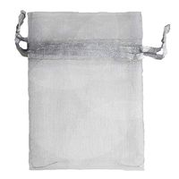 Silver 4x6" 10x15cm Drawstring Organza Pouch Strong Wedding Favor Gift Candy Bag (Pack of 100pcs)