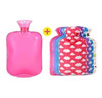 Colorful Hot Water Bottle with Soft Luxury Fleece Cover CAT Style (Random Bag)