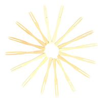 500 Pcs Wooden Cocktail Fork Sticks,3.5 Inch Bamboo Skewers With Two Prong Sharp Perfect For Parties,Buffets,Food Tastings etc By DINGJIN