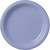 Bulk Round Plastic Plates | 50ct (7 inch, Pastel Blue)