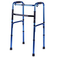 Walking Frame Folding Lightweight Aluminium 8 Levels Height Adjustable Secure Non Slip Walker Aid Handicapped and Disabled Users Forearm Support Walker 76.5-94.5Cm