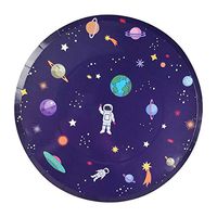 Cieovo 24 Count Outer Space Solar System Disposable Plates, Space Planet Disposable Dinner Dessert Plates for Space Themed Baby Shower Birthday Christmas Party Favor Supplies