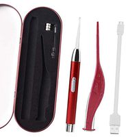 Human Ear Wax Removal Tool Cleaner with LED Light - Ear Picking Cleaning Kit, Stainless Steel Handle with USB Charging, Ear Spoon Digging Gift Box with Health Box