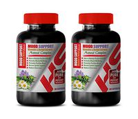 Mood Food Supplement - Mood Support Vitamins and Herbal EXTRACTS - Natural Complex - 5htp Supplement - 2 Bottles 120 Vegetable Capsules