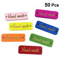 SUPVOX 50Pcs Unfinished Wood tag Wooden Hang Label Tags for Name Tags Decor Weddings Presents