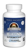 Source Naturals Sleep Science Melatonin 2.5mg Peppermint Flavor - 60 Lozenges (Pack of 2)