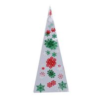 Bigsweety 50pcs Lovely Christmas Candy Bags Snowflake Pattern Cookie Bags Cellophane Treat Bags for Bakery Popcorn