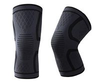 Shinestone Knee Compression Sleeves, 2 Packs Knee Braces Supports for Running, Crossfit, Basketball,Gym, Workout, Sports Knee Joint Pain Prevention(Black,M)