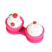 TONSEE Cartoon Cake Cream Shape Contact Lens Case Box Set (Hot Pink)
