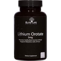 Lithium Orotate 5mg - Best Super Minerals Supplement for Men and Women - Pure, Natural, Vegan, and Bioavailable - Optimal for Relaxation, Clarity, Focus, Mood, Memory, and Brain Support - 120 Capsules