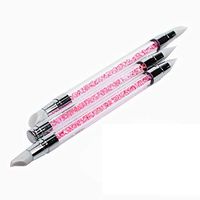 Nail Art Brush,Putars Portable 3Pcs Pencil Strass Head Nail Art Brush Nail Silicone Brushes with Acrylic Strap Pink