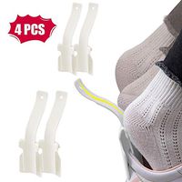 4Pcs Lazy Shoes Helper for Easy to Wear Shoes, Portable Shoe Lifting Helper for Men Women and Kids, Sock Slider Handled Shoe Horn for Elderly Seniors Disabled - Perfect for Everyday Use (White)