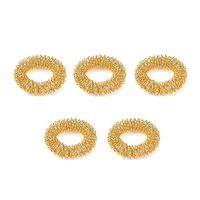 guohanfsh 5/10Pcs Massage Acupuncture Finger Rings Health Care Acupressure Hand Massager Body Pain Relief Golden-5 Pcs *