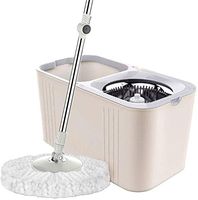 YUSZAS 360 ° Spray Cleaning Mop, A Floor Mop Bucket Set/Self-cleaning Mop/Belt Microfiber Mat/Drying Flat Mophead 360 ° / Double Sheave Bucket System For All Household Kitchen Floor Cleaning Flo