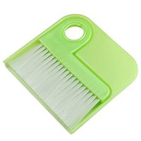 MXY Broom and Dustpan Set Plastic Handle Mini Corner Cleaner Angle Brush for Sofa, Desk, Car Mat, Bed, Keyboard and More (Green)