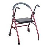 Walkers Wheeled Steel Tube Armrest Folding Can Sit Elderly Disabled Walking Stick Auxiliary Four-Legged Rehabilitation 59cm 56cm 75cm MUMUJIN