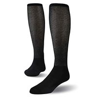 +MD 4 Pack Men’s Extra Wide Non-Binding Diabetic and Circulatory Bamboo Over The Knee Socks with Cushioned Sole 4Black13-15