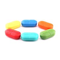 Yosoo Set of 4 Portable Classify Mini Pill Box Drug Storage Case with 6 Compartments, Lovely Pill Dispenser Medicine Organizer Container