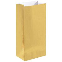 Amscan 371527.19 Party Bags, 6 1/2" x 3" x 2", gold