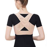 LDXRZ Posture Corrector for Women Upper Back Brace for Clavicle Support and Providing Pain Relief from Neck Shoulder Upright Straightener Comfortable Beige-S
